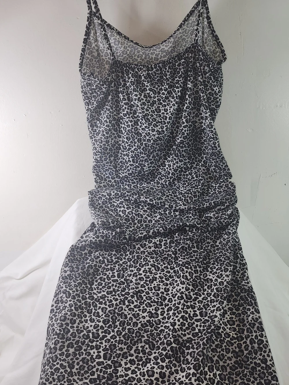 Black & White Leopard Print Maxi Slip Skirt